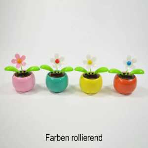 Deko Solarblume grün pink gelb orange 11cm 4fach sortiert