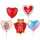 Mini Folienballon I love you Ø18-23cm mit Holzstab 5fach sort