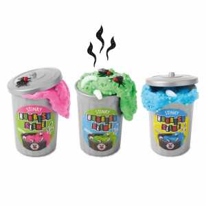 Stinky-Rubbish-Slime Box 40g blau pink grün 3fach sort Mini-Mülltonne