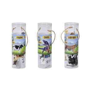 Spielfiguren Tiere 10 Stück in Röhre 3fach sortiert Farm Dino Safari