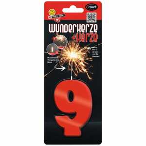 COMET Wunderkerze Zahl 9 Kat. F1 rot