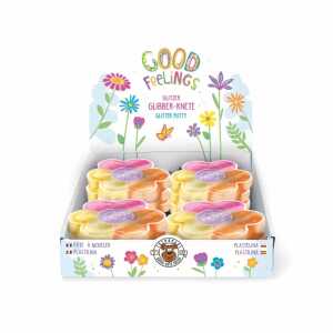 Glibber-Knete Good Feelings Happy Flowers Glitzer 35g 4 Farben