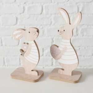 BOLTZE Osterdeko Hase Lolle Holz 16cm 2fach sortiert