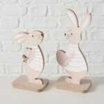 BOLTZE Osterdeko Hase Lolle Holz 16cm 2fach sortiert