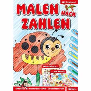Lernbuch Malen nach Zahlen von 1 - 30 mit Stickern