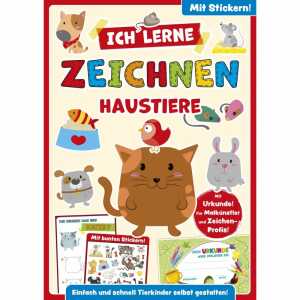 Malbuch Ich lerne Zeichnen Haustiere mit Stickern