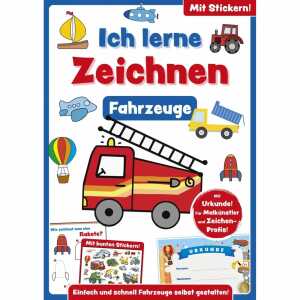 Malbuch Ich lerne Zeichnen Fahrzeuge mit Stickern