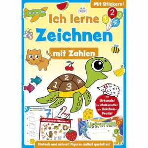 Malbuch Ich lerne Zeichnen Zahlen mit Stickern