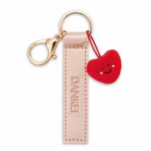 NICI Schlüsselanhänger Danke! Kunstlederband mit Herz roségold 10cm