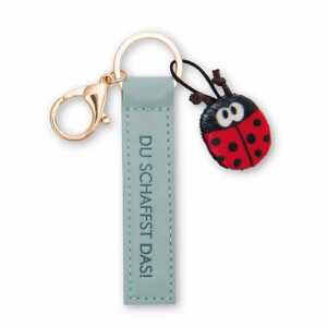 NICI Schlüsselanhänger Du schaffst das! mit Marienkäfer türkis 10cm