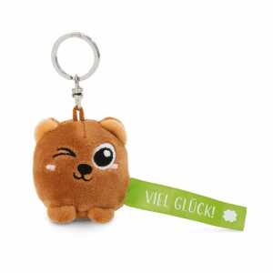 NICI Schlüsselanhänger Bär Viel Glück! grün 5cm