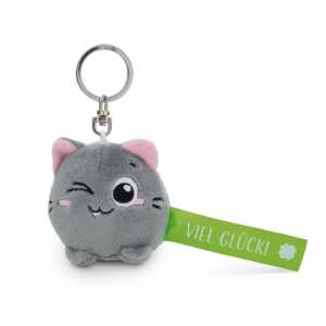 NICI Schlüsselanhänger Katze Viel Glück! grün 5cm