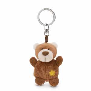 NICI Schlüsselanhänger Bär braun mit Stern 5cm