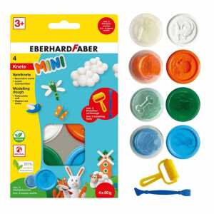 Eberhard Faber Spielknete Mini 4x 50g Sonderfarben Kartonetui