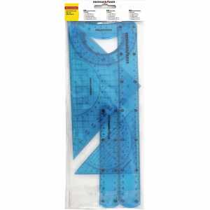 Geometrieset superflexibel transparent blau 5 Teile Blister
