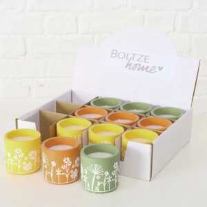 BOLTZE Kerzentopf Honey 3fach sortiert