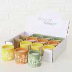 BOLTZE Kerzentopf Honey 3fach sortiert