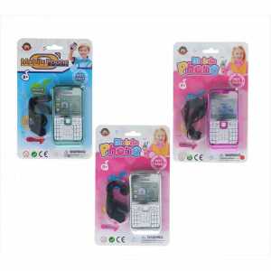 Spielzeug-Mobiltelefon mit Kopfhörer 3fach sortiert