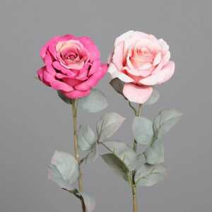 Kunstblume Rose pink 63cm 2fach sortiert