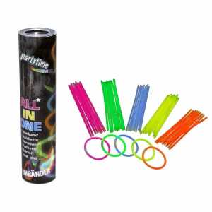 Knicklicht Armbänder mit Verbinder neon 50 Stück 5fach sortiert