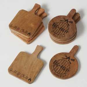 BOLTZE Schneidebrett BBQ 4 Teile 2fach sortiert