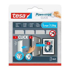 tesa Klettband selbstklebend Powerstrips Large 8 Stück bis 7,2kg