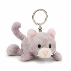 NICI Schlüsselanhänger Katze liegend grau 10cm