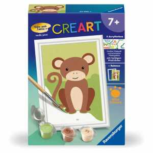 Ravensburger Malen nach Zahlen Set Kleiner Affe mit Rahmen