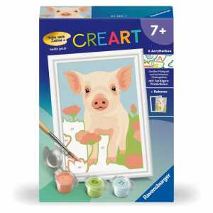 Ravensburger Malen nach Zahlen Set Süßes Ferkel mit Rahmen