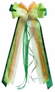 Nestler Schultütenschleife grün/orange/hellgrün 23x50cm