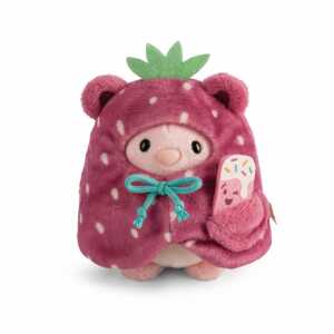 Kuscheltier Hase Pibu mit Softeis und Erdbeerkostüm 8cm in Geschenkbox