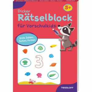 Dicker Rätselblock für Vorschulkids Erste Zahlen/Farben/Formen