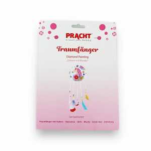 Diamond Painting Traumfänger Einhorn mit Blumen 15cm