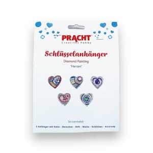Diamond Painting Schlüsselanhänger Herzen 5 Stück