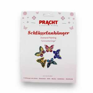 Diamond Painting Schlüsselanhänger Schmetterlinge 5 Stück