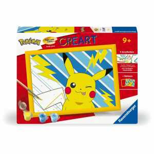 Ravensburger Malen nach Zahlen Set Pokémon Pikachu mit Rahmen