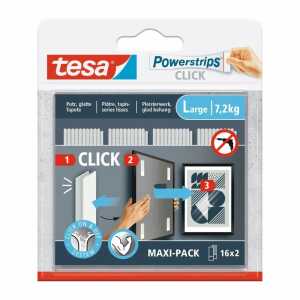 tesa Klettband selbstklebend Powerstrips Large 32 Stück bis 7,2kg