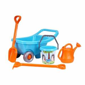 TechnoK Garten-Set Schubkarre inkl. Geräten blau/orange 5 Teile