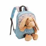 NICI Rucksack mit Plüschtier Hase hellblau 21x26cm