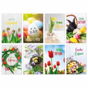 Glückwunschkarten Ostern 100 Stück 8fach sortiert