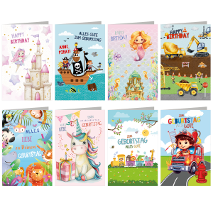 SKOR Glückwunschkarten Kinder - Geburtstag sortiert 1St