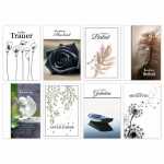 Trauerkarten weiß 100 Stück 8fach sortiert