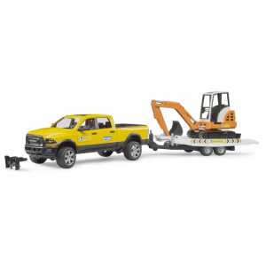 Power Wagon RAM 2500 Rental Service mit Anhänger und Minibagger 40cm