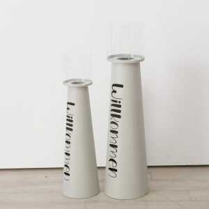 BOLTZE Windlicht Willkommen 2 Teile