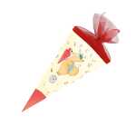 Nestler Schultüte Tüllv. 22 cm rund Schulfuchs...