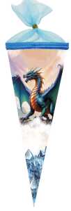Nestler Schultüte Tüllv. 35 cm rund Kristall Drache