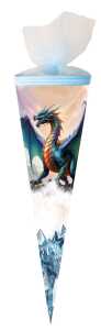 Nestler Schultüte Tüllv. 50 cm rund Kristall Drache