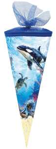 Nestler Schultüte Tüllv. 22 cm rund Meereswelten