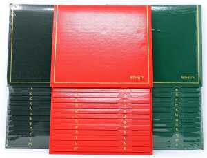 Rheita Telefonschuppenregister mit Goldleiste, 4 verschiedene Farben
