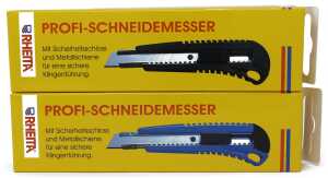 Cutter 18mm, Metallschiene sichere Klingenführung sortiert